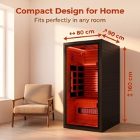 Sauna infrarouge en bois de pruche du Canada avec fonction vapeur sèche, lampe de luminothérapie rouge et chauffage intérieur