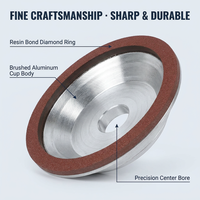 Disque de meulage diamanté en métal en résine en forme de tasse Roue d'affûtage de lame de scie pour matériaux durs pour l'ébavurage de l'aluminium