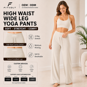 FITVOLT Pantaloni Yoga Invernali Foderati in Pile a Gamba Larga per Donna, Vita Alta Elastica, Pantaloni <span class=keywords><strong>da</strong></span> Lounge Spessi e Caldi - Product Image 1