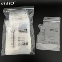 Sac de conservation du lait maternel JIJID autoportant et étanche, capacité 8oz / 250ml, pochette refermable avec fermeture éclair