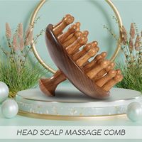 Outil de massage Gua Sha en bois de santal naturel, en forme de champignon, pour le cuir chevelu, pour la relaxation