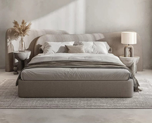 Set Camera da <span class=keywords><strong>Letto</strong></span> Moderno <span class=keywords><strong>per</strong></span> Villa, <span class=keywords><strong>Letto</strong></span> Imbottito in Tessuto con Struttura in Legno, Resistente, Misure King e Queen, Morbido come un Nuvolo - Product Image 4