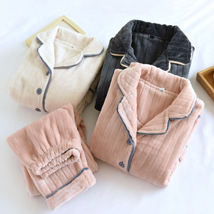 2025 Winter Couple Long Sleeve Button-Down Homewear Thick Warm Flannel Pajama <strong>Sets</strong> for <strong>Men</strong> Sleepwear <strong>Pyjamas</strong> Suit - Product Image 3