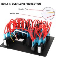 Panneau de commutation à bascule LED 12V/24V 10 gangues 15A pour voiture, bateau, camping-car, avec double contrôle de puissance, étanche et protection contre les surcharges