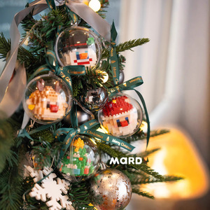 Ornement de Noël en blocs de construction MARD, jouet rond à faire soi-même pour adolescents de 7 à 14 ans, décoration suspendue, cadeau - Product Image 2