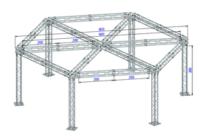 Structure d'éclairage extérieure en aluminium personnalisée pour présentoirs à tringles - Product Image 6
