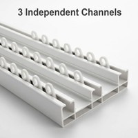 Rail de rideau triple en PVC robuste moderne, à 3 canaux, capacité de charge 20 kg, longueur personnalisable, glissage silencieux, directement de l'usine