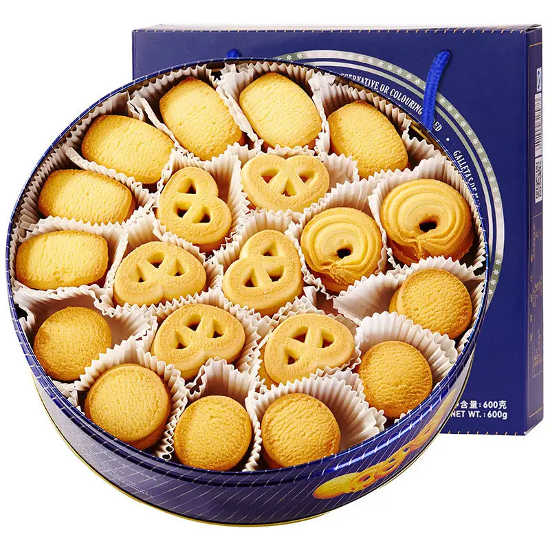 Biscuits au beurre de Style danois en boîtes, Biscuits à la crème de l'usine, vente en gros