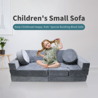 Canapé de Jeu Modulable pour Enfants en Mousse à Mémoire, Canapé Sectionnel Convertible et Coussin de Sol pour Garçons et Filles