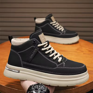 Nouvelles Bottes de Travail Rétro pour Hommes Automne 2026, Baskets Décontractées à Semelle Épaisse, Chaussures de Skateboard en Cuir Respirantes et Légères - Product Image 6