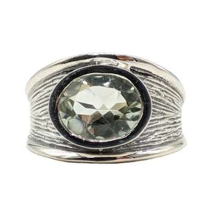 Natural Green Amethyst Prasiolite Gemstone <b>Ring</b> Adjustable Open Handmade Fashion Jewelry for Women <b>Crystal</b> Stone Wholesale - Product Image 3