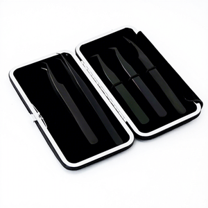 Extensiones de pestañas rectas al por mayor pinzas de volumen mejores pinzas de aislamiento de pestañas ángulo de 90 grados mango ergonómico punta puntiaguda - Product Image 1