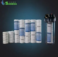 Cartouche filtrante à fil enroulé en polypropylène micronique avec boîtier de filtre à eau transparent