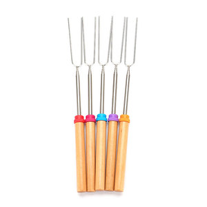 Pinchos Telescópicos Extensibles <span class=keywords><strong>para</strong></span> Asar <span class=keywords><strong>Carne</strong></span> de Malvavisco, Tenedor de Barbacoa de Acero Inoxidable, Pincho <span class=keywords><strong>para</strong></span> Barbacoa - Product Image 2