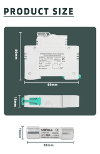 Base <span class=keywords><strong>de</strong></span> Fusible USFULL, la Más Vendida, con Certificación CE, <span class=keywords><strong>de</strong></span> 1 Polo y <span class=keywords><strong>2</strong></span> <span class=keywords><strong>Polos</strong></span>, 1000V, 10*38mm, 15A, 30A, 32A, para Sistemas <span class=keywords><strong>de</strong></span> Energía Solar - Product Image 5