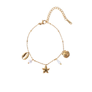 Bracelet OZE en acier inoxydable de style océanique, transfrontalier Europe-Amérique, pour femme, avec étoiles de mer, coquillages et perles, placage sous vide - Product Image 5