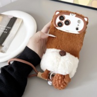 Luxuriöse 3D Niedliche Warme Plüsch-Schutzhülle für iPhone 11 12 13 14 15 16 17 18 Handyhülle