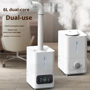 Humidificateur <span class=keywords><strong>d</strong></span>'<span class=keywords><strong>air</strong></span> commercial à ultrasons, capacité de 6 L, grand diffuseur de brume, rafraîchisseur de fruits et légumes pour chambre à coucher, sur pied - Product Image 2