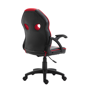 <span class=keywords><strong>Silla</strong></span> giratoria roja para juegos de carreras, <span class=keywords><strong>silla</strong></span> relajante de espalda media de estilo minimalista para estudio en el hogar, Material de cuero sintético para jugadores infantiles - Product Image 6