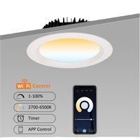Nouvelle Décoration Intérieure, Plafonnier à Trois Couleurs, Luminaire Encastré en Aluminium, Spot LED Intérieur à Intensité Réglable, Downlight