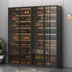 Estante para Zapatos <span class=keywords><strong>Cerrado</strong></span> Estilo Glam de Keway, 9 Niveles, 40-46 Pares, Mueble de Almacenamiento de Zapatos de Madera, Exhibidor de Zapatos para Sala de Estar - Product Image 3