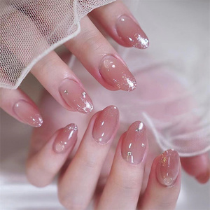 <span class=keywords><strong>Uñas</strong></span> postizas de <span class=keywords><strong>color</strong></span> nude suave, cobertura completa, alta calidad, <span class=keywords><strong>con</strong></span> brillantina, reutilizables, de presión. - Product Image 5