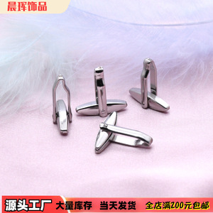 Pince à cravate en acier inoxydable, longueur 26 mm, poids 1,5 g, accessoire de bijoux DIY pour hommes - Product Image 5