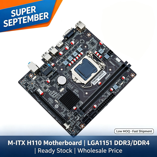 Mini ITX H110 Mainboard LGA1151 DDR4 Dual Memory SATA3 Interface Desktop Board for Daily Office Work & Light Game Assembly