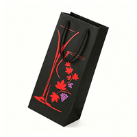 Sacs cadeaux personnalisés pour bouteilles de vin, sacs d'emballage en papier avec logo estampé à chaud, poignées en corde torsadée pour les caves à vin et les magasins d'alcool