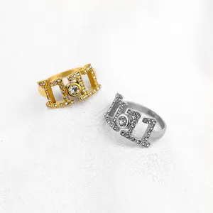 Fabricant de bijoux fins à la mode en acier inoxydable numéro unique 11 anneaux avec diamant Non ternir bague numéro d'ange gratuit
