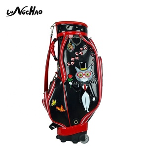 Stylish custom logo leather <span class=keywords><strong>golf</strong></span> bag 5 divider for women with wheel - Product Image 6