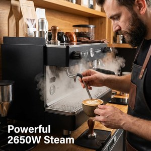 SY-108 Máquina de Café <span class=keywords><strong>Espresso</strong></span> Comercial Totalmente Automática de 19 Bares con Espumador de Leche de un Toque y Sistema de Autolimpieza para Cafetería - Product Image 3