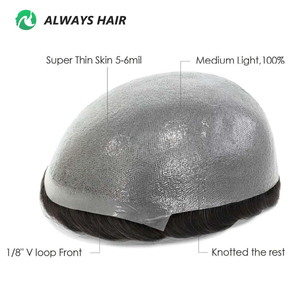 CBIO - Protesi Capillare Maschile con Linea Frontale Naturale Invisibile, Miglior Toupet da Uomo, Sistema di Infoltimento Capillare in Thin Skin da 0,05-0,06 mm, 6" - Product Image 2