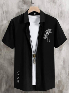 <span class=keywords><strong>Camicia</strong></span> Casual Estiva da <span class=keywords><strong>Uomo</strong></span> con Stampa Digitale, Antirughe e Traspirante - Product Image 4