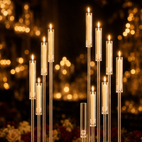 Candélabres de luxe pour mariage, hauts et longs, style vintage européen, à 7, 8, 9, 10 ou 5 bras, en acrylique, avec abat-jour, en promotion