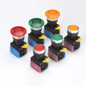 Оптовая продажа, индивидуальный антивандальный Красный кнопочный переключатель самовосстанавливаемый водонепроницаемый кнопочный переключатель со светодиодным светом