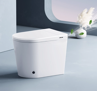 WC à bidet électrique monobloc en céramique de petite taille 520 mm, double chasse d'eau, télécommande, siège chauffant, montage au sol