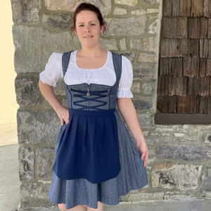 Women's Bavarian Style Dirndl <b>Dress</b> A-Line Square Neck Short Sleeve Contrast Color Pleated Midi Traditional Folk Costume - Product Image 1