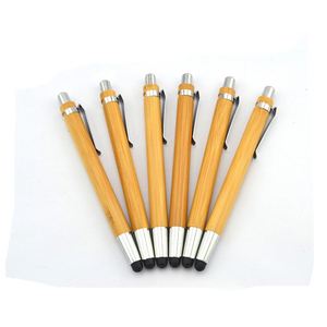 Stylo bille en bambou, stylet, idée cadeau avec logo personnalisé, ventes en promotion - Product Image 2