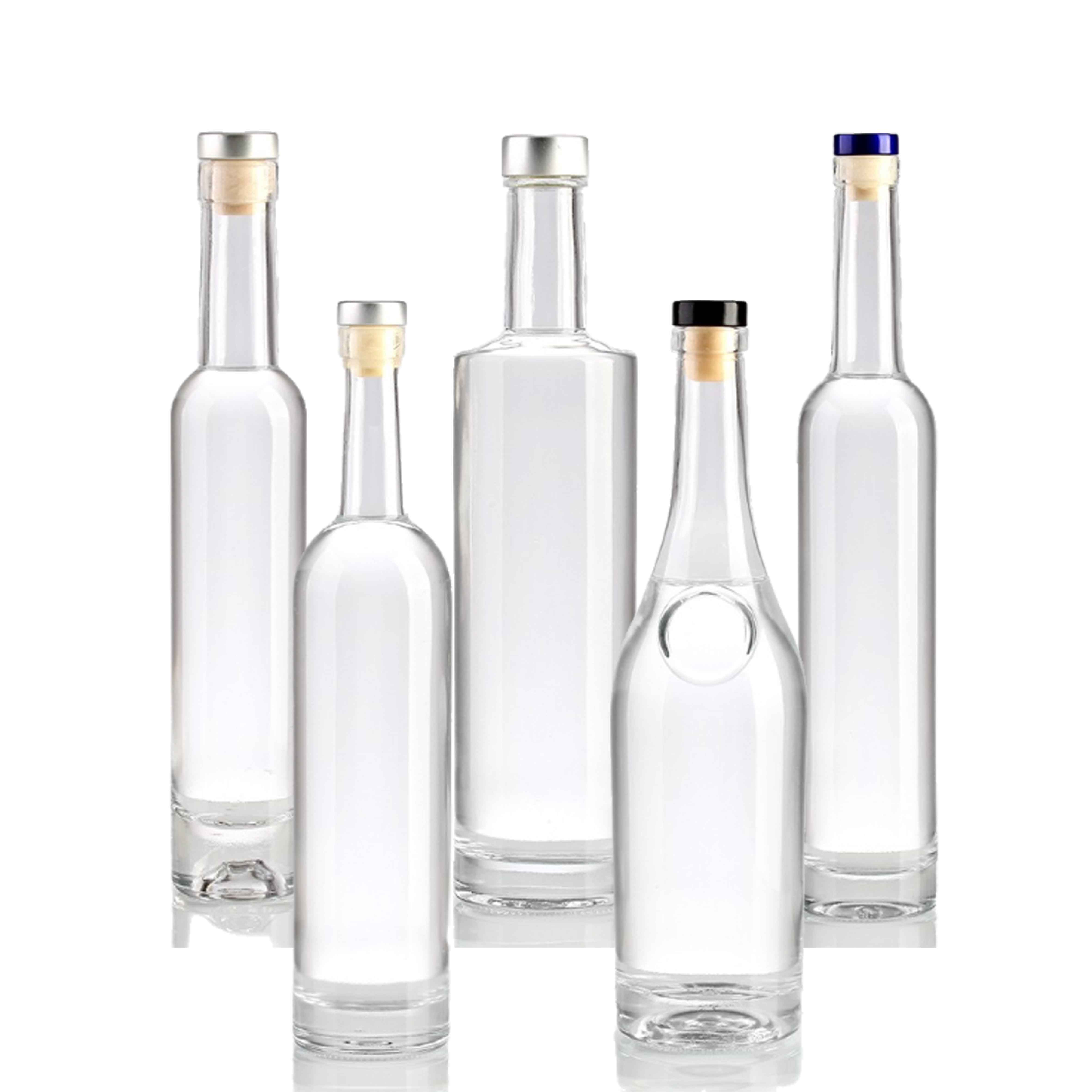 Wholesale 750ml Glass Wine Liquor Bottle Glass Brandy Gin Rum Tequila Vodka Spirits Bottle With Lid