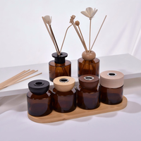 Diffuseur de parfum d'intérieur personnalisé avec logo, finition mate, écologique, flacon en verre vide pour bâtonnets diffuseurs, ambre givré, blanc, noir, 50ml, 100ml, 200ml, à visser
