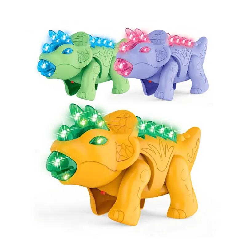 Kids B/O cartoon funny electric dinosaur toy for child with light and sound