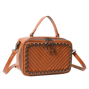 Retro Double Zipper Shoulder Messenger Bag for Women Custom Logo Small <b>Square</b> Handbag Fashionable Lady Style Tanjing - Product Image 5