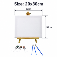 Kit de peinture acrylique 20x30cm 12 couleurs, toile tendue vierge, ensemble d'art complet DIY pour enfants, étudiants, projets scolaires