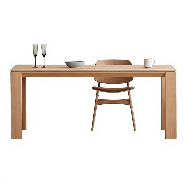 Kole Foldable Solid Wood Rectangular Dining Table with Induction Cooker Function Minimalist Design for Restaurant Use White Oak