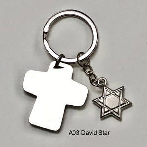 Prix usine personnalisé classique perle argent croix étoile épaisse porte-clés métal artisanat porte-clés pour mariage décoration cadeau - Product Image 5