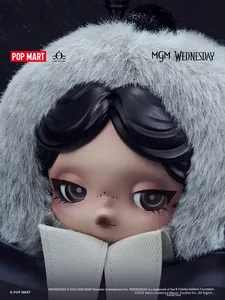 Porte-clés original authentique de poupée en peluche Popmart FROZEN wednesday (version d'uniforme scolaire Nevermore Academy) - Product Image 3
