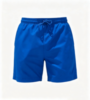 Shorts de bain pour hommes en tissu recyclé, résistants à l'eau, avec taille élastique et cordon de serrage, poches latérales, couleur unie/imprimé, séchage rapide