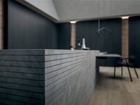 Kabinet Dapur Modular Kustom Kelas Atas Lampu Sensor Pintar Anti-Penuaan Desain Dapur Modern Wastafel Granit untuk Vila Mewah