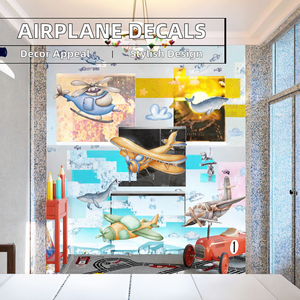 <span class=keywords><strong>Stickers</strong></span> muraux nuage de baleine d'avion de dessin animé moderne pour décor de papier peint de format printemps de chambre à coucher de garçons - Product Image 3